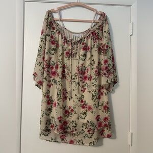 Purple Snow Floral Boho Tunic